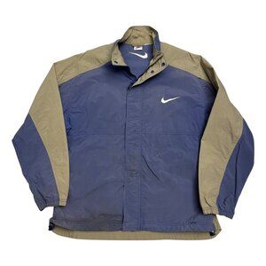 NIKE AIR VINTAGE 90s Retro Blue Water Resistant Windbreaker Jacket Mens XL